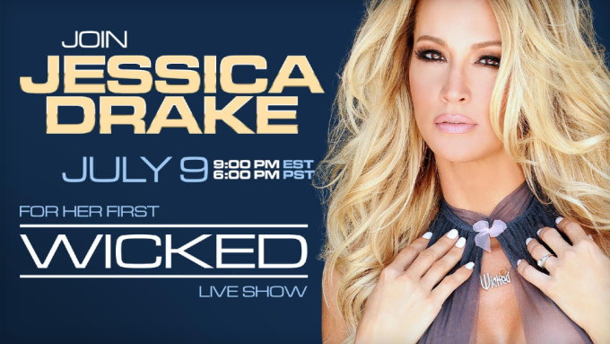 Jessica Drake moderiert die Live-Show auf Wicked.com