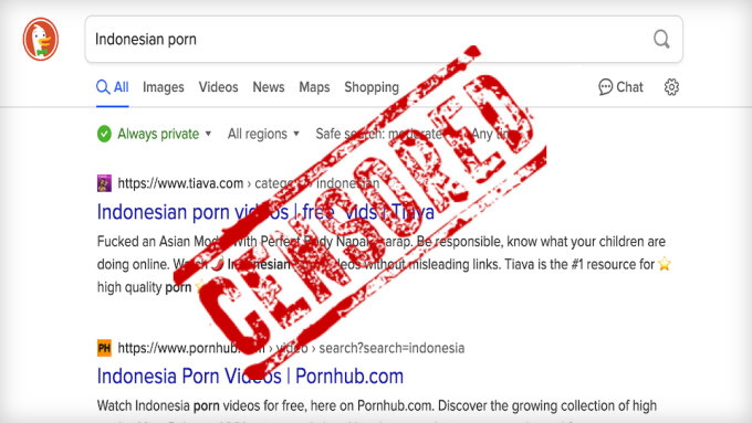 Indonesien verbietet DuckDuckGo, da es angeblich für den Zugriff auf Pornografie genutzt werden kann